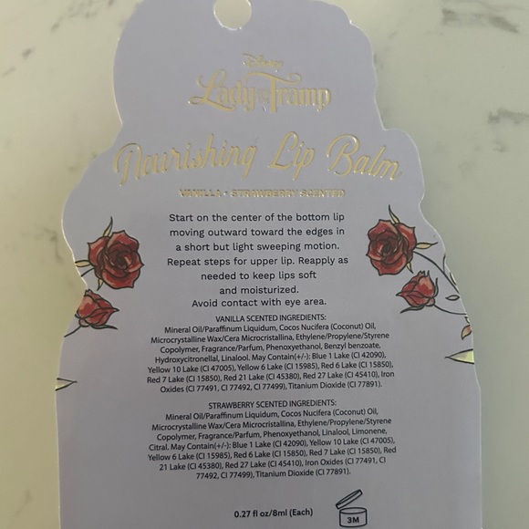 Disney Lady and the Tramp Lip Balm Set – Vanilla & Strawberry | NWT - Picture 3 of 3
